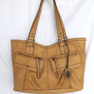 Bolo Double Handle Tan Shoulder Bag, New without Tags
